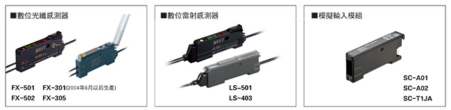 可進行內部數值通信的感測器組(支持光通信的機型)