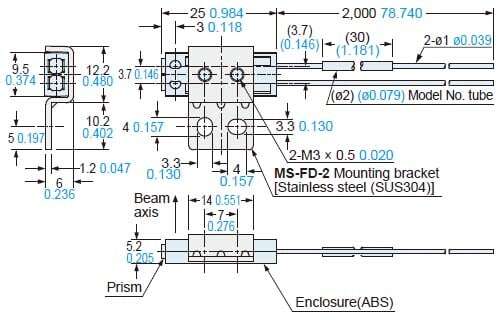 FR-KZ50E　附安裝用支架(MS-FD-2)安裝圖