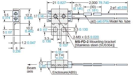 FR-KZ50H　附安裝用支架(MS-FD-2)安裝圖