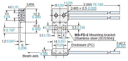 FR-Z50HW　附安裝用支架(MS-FD-2)安裝圖