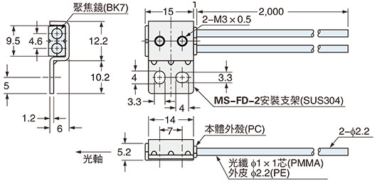 FR-Z50HW　附安裝用支架(MS-FD-2)安裝圖