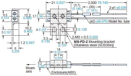 FR-KZ50H 附安裝用支架(MS-FD-2)安裝圖