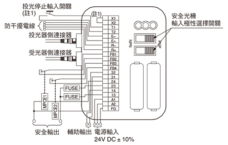 SF-C12 以PNP輸出(負極接地)使用時