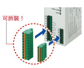 可裝拆式端子座減少了維護工時